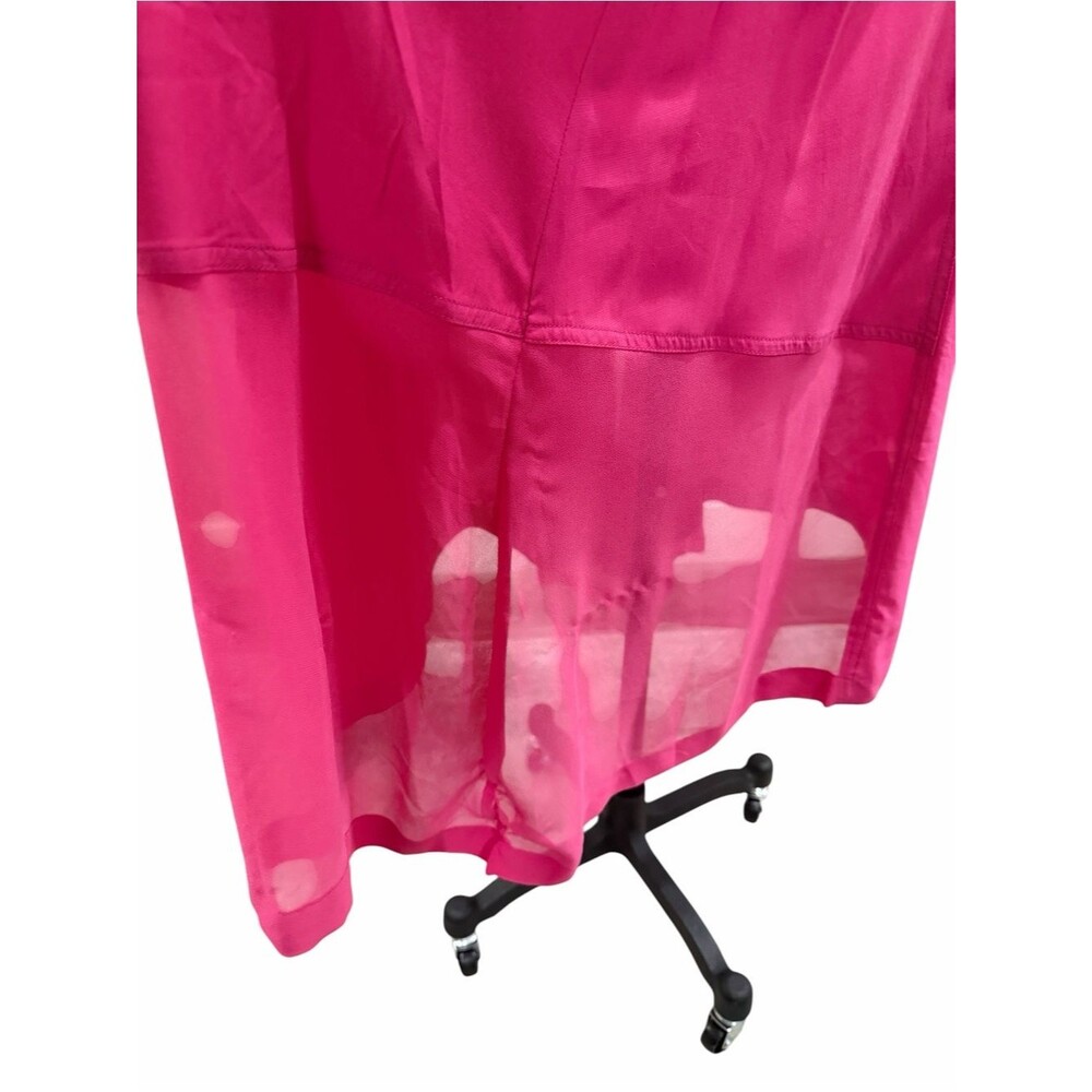DKNY Handkerchief Hem Mixed Media Pull On Elastic Waist Maxi Skirt Pink XL NEW - Picture 11 of 16